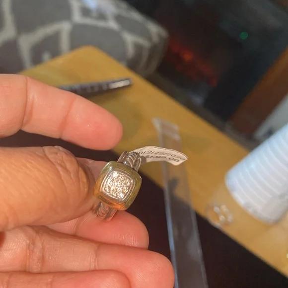Authentic David Yurman 18k Gold & Sterling Silver Diamond Ring Rings